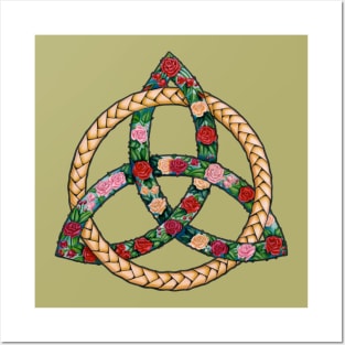 Celtic Roses Trinity Symbol (Irish Knot) Posters and Art